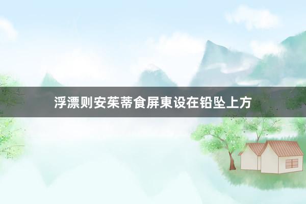 浮漂则安茱蒂食屏東设在铅坠上方