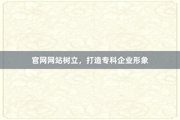 官网网站树立，打造专科企业形象